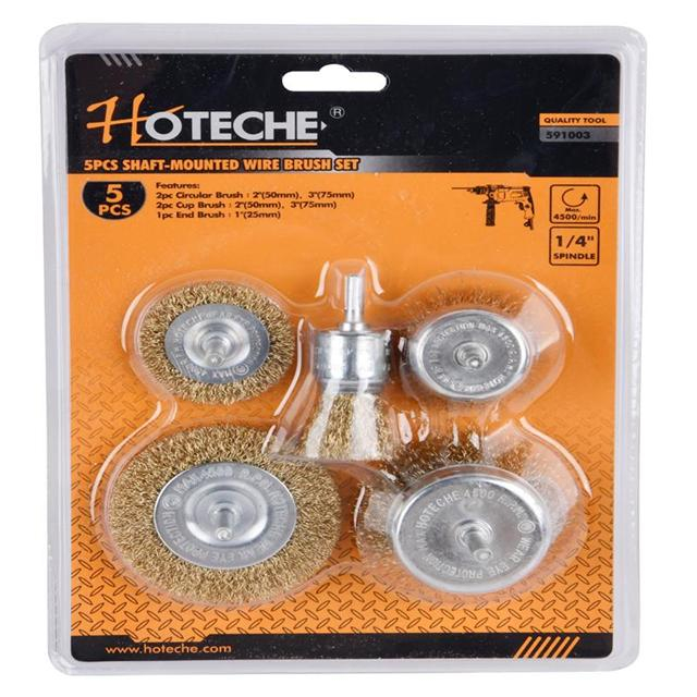 5PCS SHAFT-MOUNTED WIRE BRUSH SET