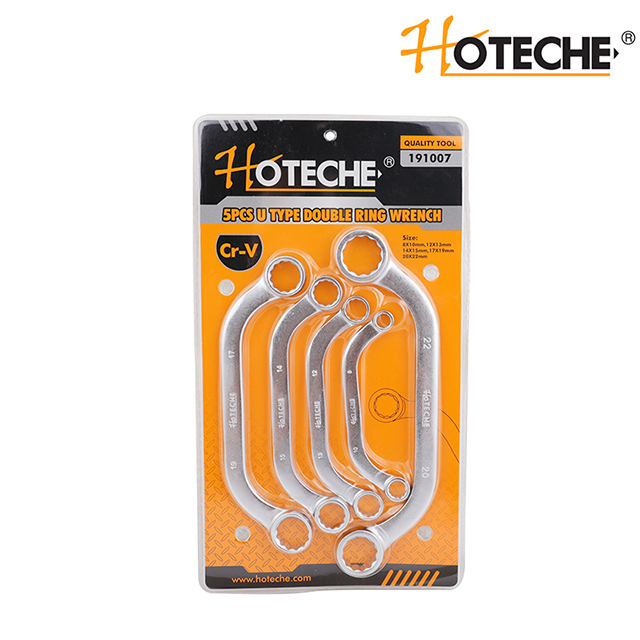 5pcs U type double ring wrench