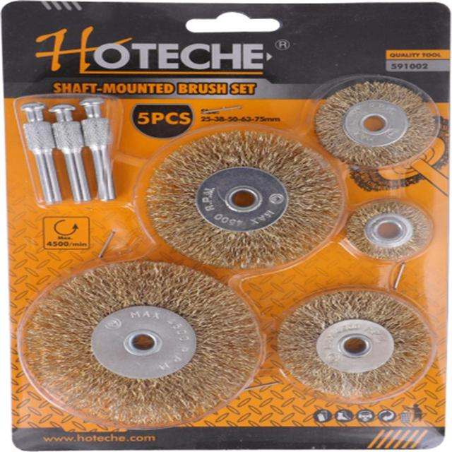 5PCS SHAFT-MOUNTED WIRE BRUSH SET