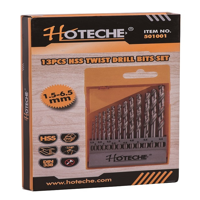 13Pcs HSS Twist Drill Bit Set（Mertic）