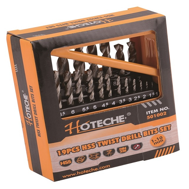 19Pcs HSS Twist Drill Bit Set