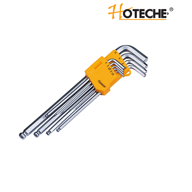 9PCS EXTRA LONG HEXKEYSET WITH BALL END