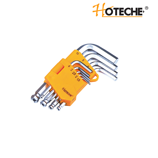 9PCS SHORT HEX KEY SET WITH BALL END