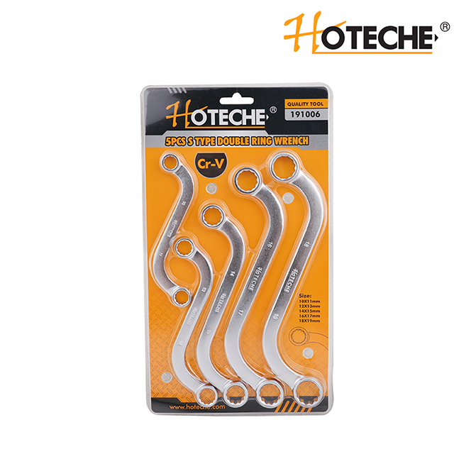 5pcs S type double ring wrench