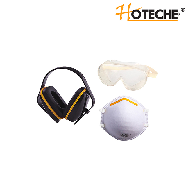 SAFETY GOGGLE & DUST MASK & EAR DEFENDERS 