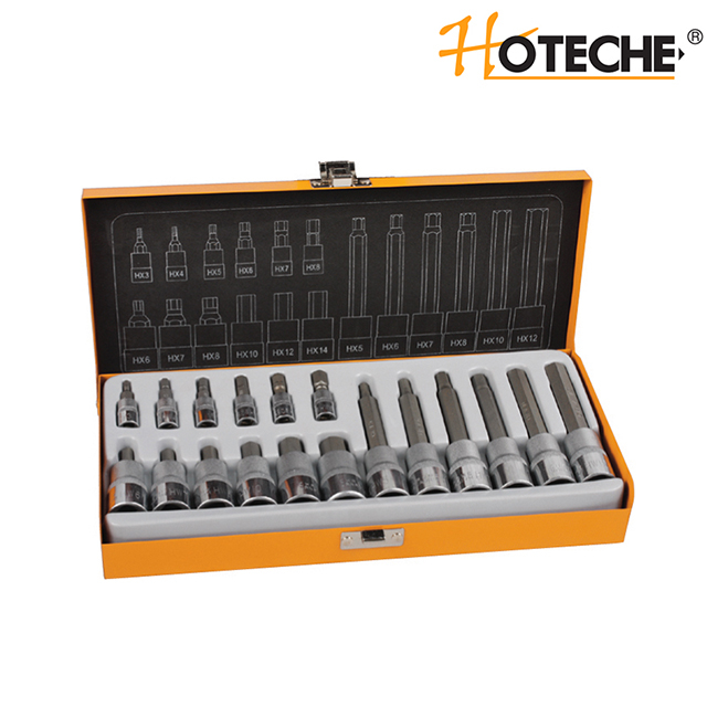 18pcs 1/4“&1/2”Dr. TORX bit socket set 