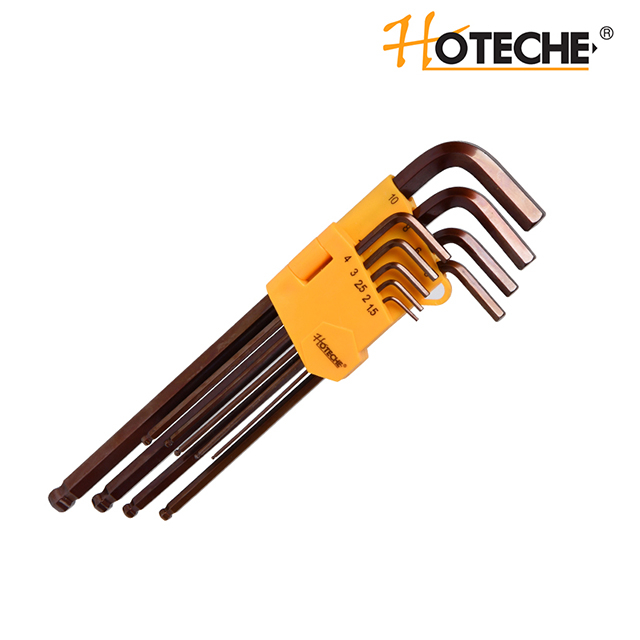 9PCS EXTRA LONG HEX KEY SET WITH BALL END